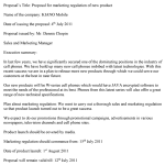 Product Marketing Proposal Sample