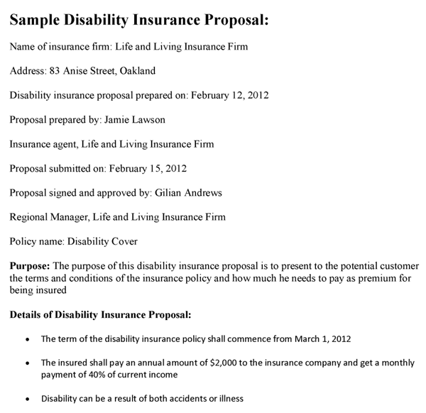 Disability Insurance Proposal Template