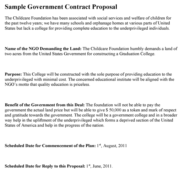 Government Contract Proposal Template
