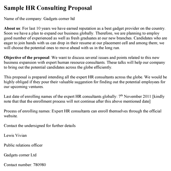 HR Consulting Proposal Template