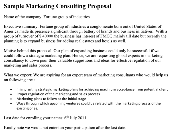 Marketing Consulting Proposal Template