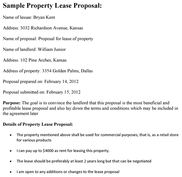 Property Lease Proposal Template