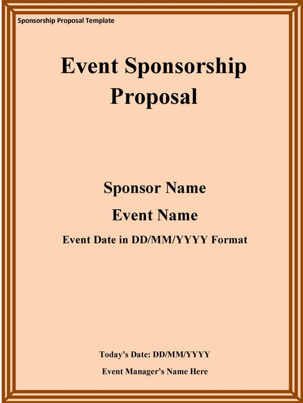 Event Sponsorship Proposal Sample