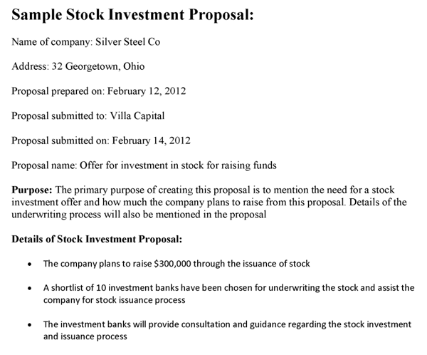 Stock Investment Proposal Template