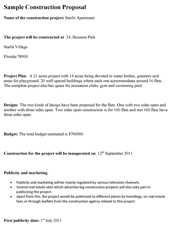 Construction Proposal Template