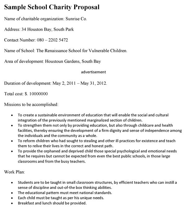 Charity Concert Proposal Template