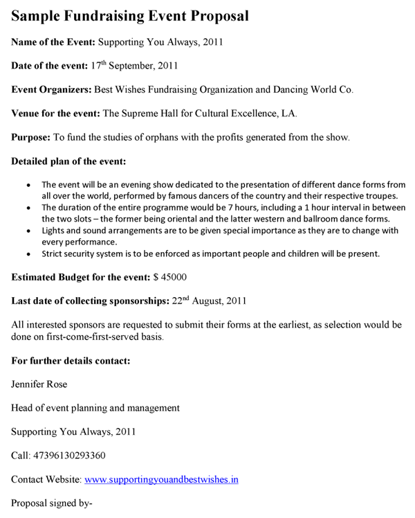 Fundraising Event Proposal Template