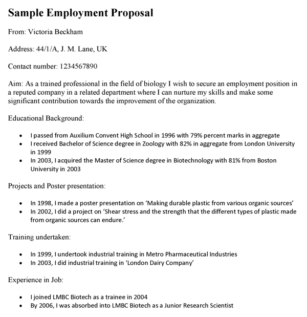 Employment Proposal Template