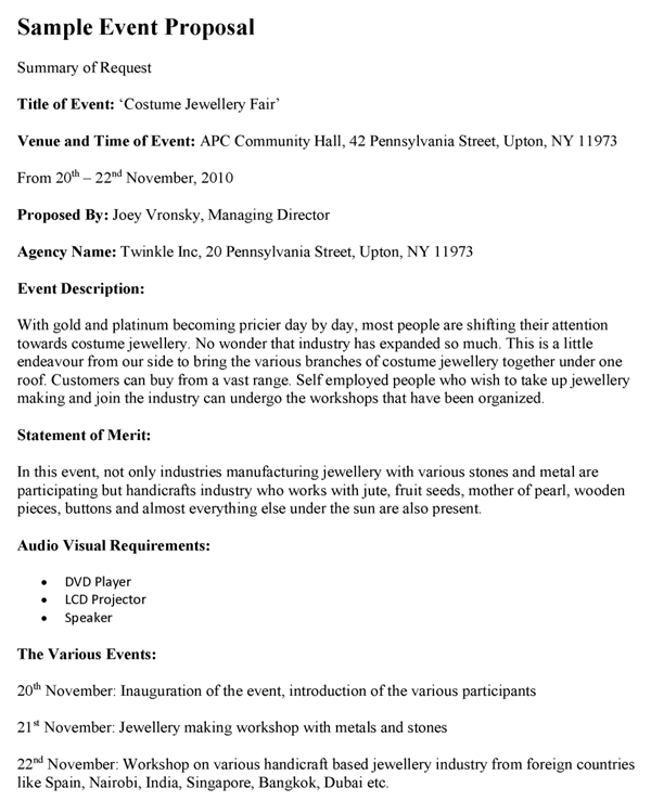 Event Proposal Template