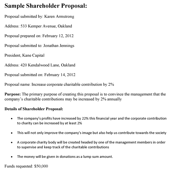 Shareholder Proposal Template